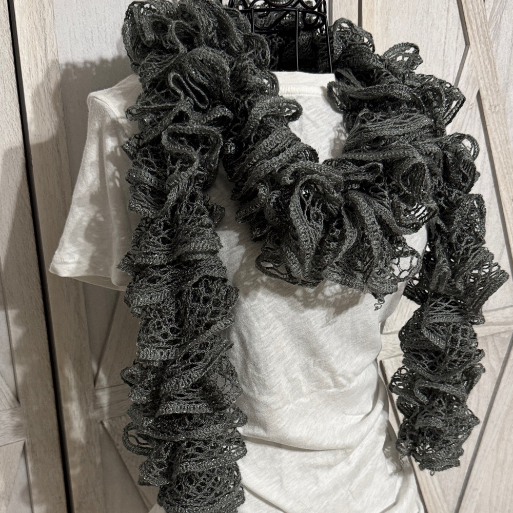 Crochet Ruffled Scarf - Picture 2 of 2
